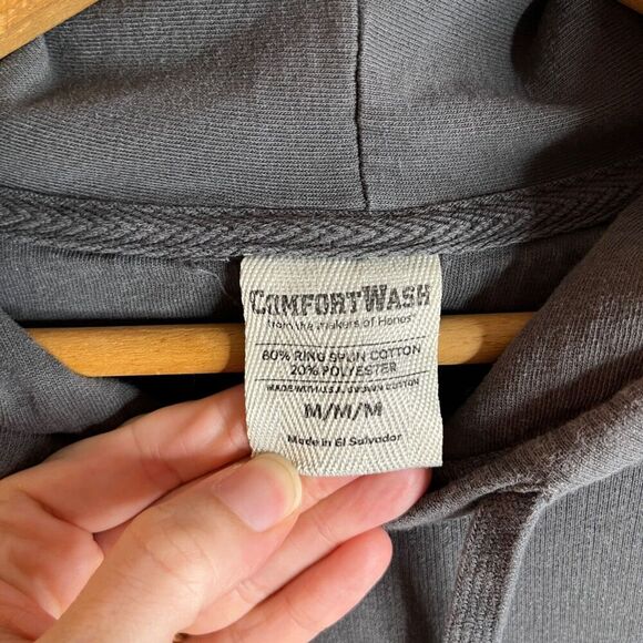 Hanes ComfortWash Womens Hoodie Sweatshirt Size M Gray Freed Fingerprint Graphic - Picture 5 of 6